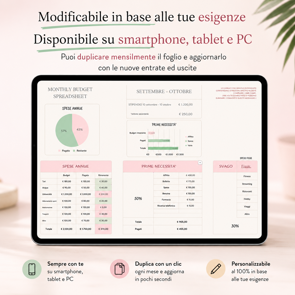 Budget Planner Digitale - Organizza le tue finanze senza stress