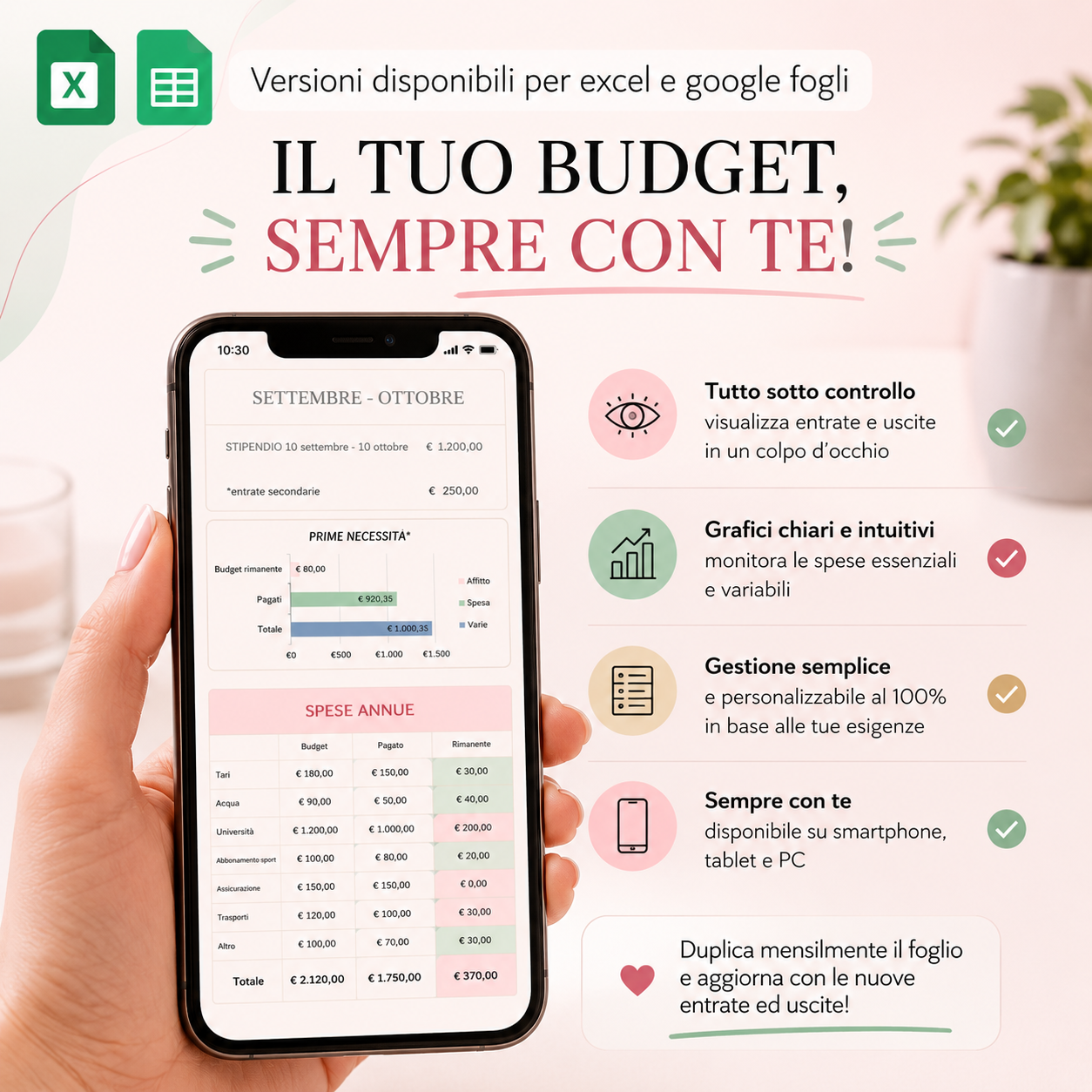 Budget Planner Digitale - Organizza le tue finanze senza stress